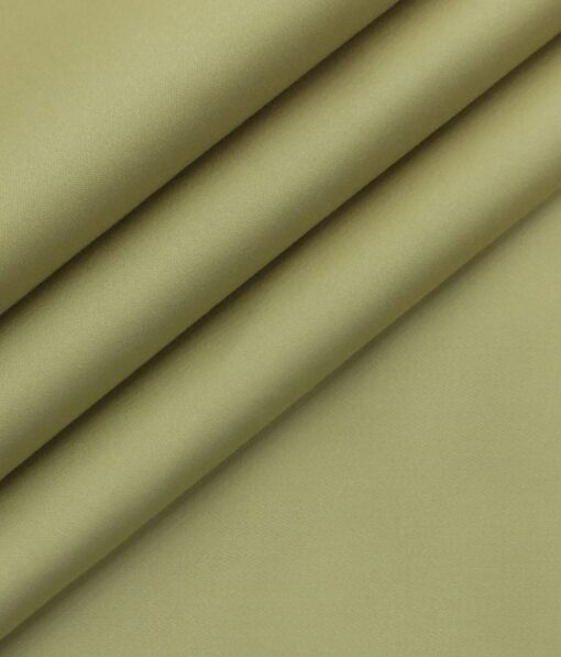 Ankur by Arvind Oat Beige Solid Cotton Lycra Stretchable Trouser Fabric (Unstitched - 1.40 Mtr)