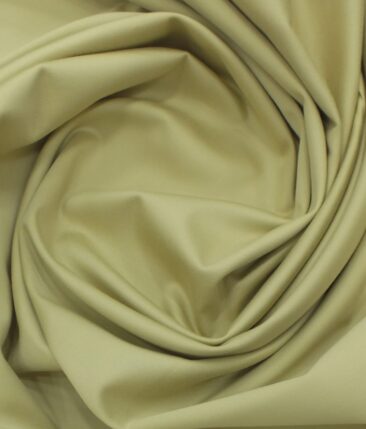 Ankur by Arvind Shortbread Beige Solid Cotton Lycra Stretchable Trouser Fabric (Unstitched - 1.40 Mtr)