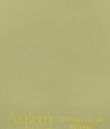 Ankur by Arvind Shortbread Beige Solid Cotton Lycra Stretchable Trouser Fabric (Unstitched - 1.40 Mtr)