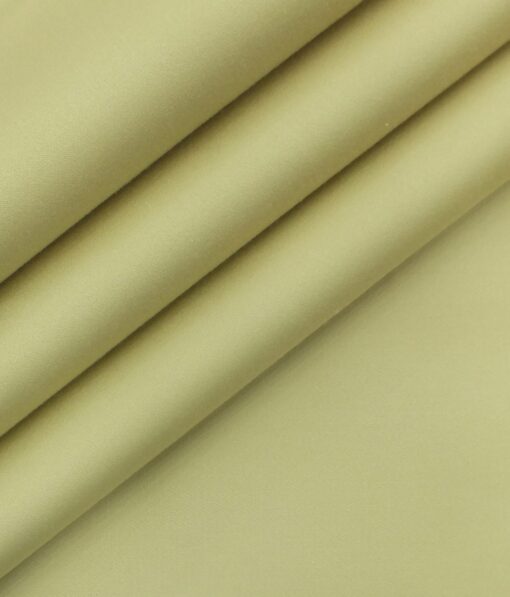 Ankur by Arvind Shortbread Beige Solid Cotton Lycra Stretchable Trouser Fabric (Unstitched - 1.40 Mtr)