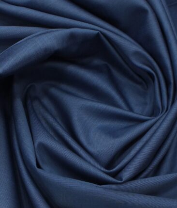 Arvind Bright Blue Self Design Egyptian Giza Cotton Trouser Fabric (Unstitched - 1.30 Mtr)
