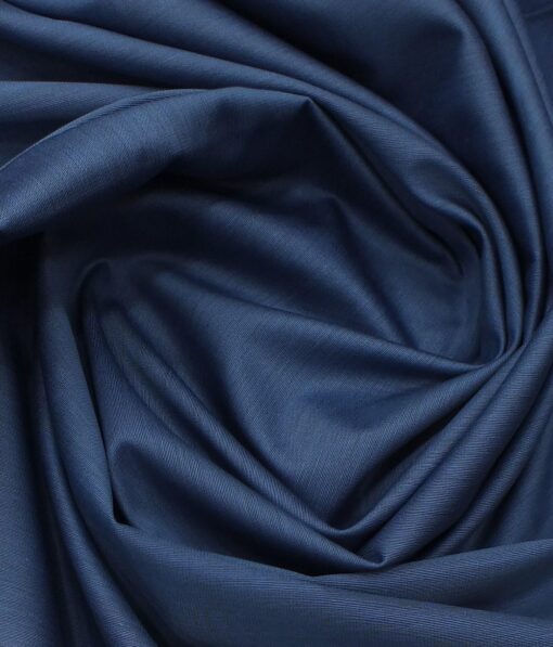 Arvind Bright Blue Self Design Egyptian Giza Cotton Trouser Fabric (Unstitched - 1.30 Mtr)