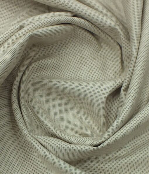 Bombay Rayon Men's Beige 100% Cotton Structured Shirt Fabric (1.60 M)