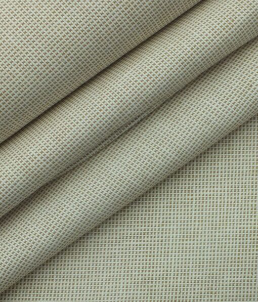 Bombay Rayon Men's Beige 100% Cotton Structured Shirt Fabric (1.60 M)