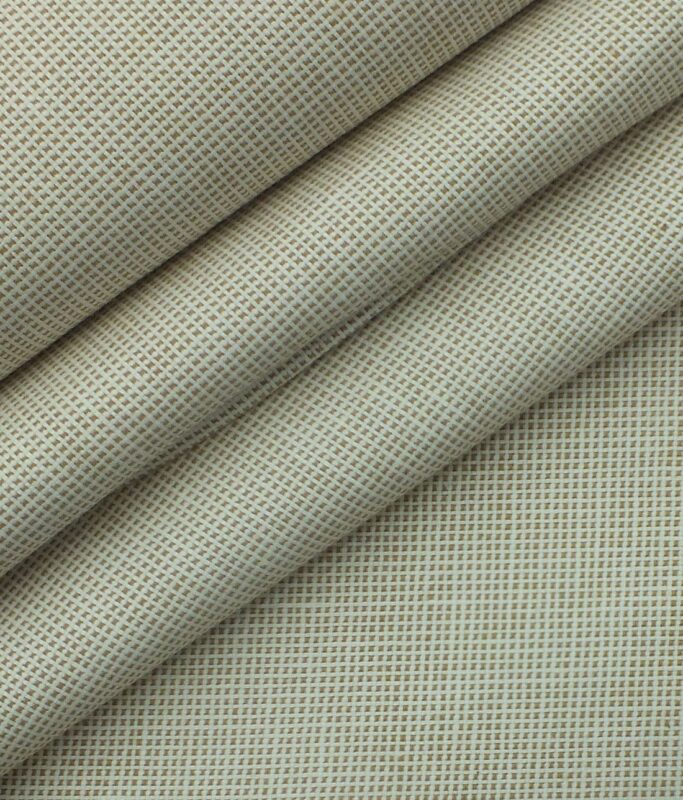 Bombay Rayon Men's Beige 100% Cotton Structured Shirt Fabric (1.60 M)