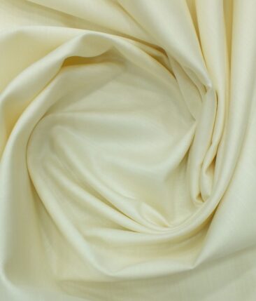 Bombay Rayon Men's Cream 100% Cotton Self Design Chambray Weave Shirt Fabric (1.60 M)