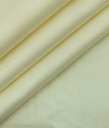 Bombay Rayon Men's Cream 100% Cotton Self Design Chambray Weave Shirt Fabric (1.60 M)