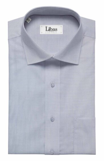 Bombay Rayon Men's Sky Blue 100% Premium Cotton Structured Satin Weave Shirt Fabric (1.60 M)