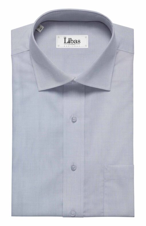 Bombay Rayon Men's Sky Blue 100% Premium Cotton Structured Satin Weave Shirt Fabric (1.60 M)
