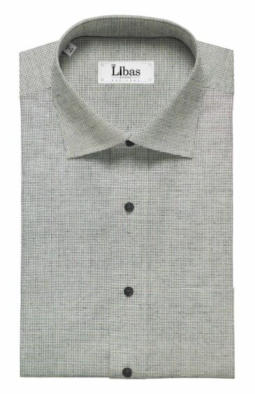 Bombay Rayon Men's 100% Cotton White & Black Structured Shirt Fabric (1.60 M)