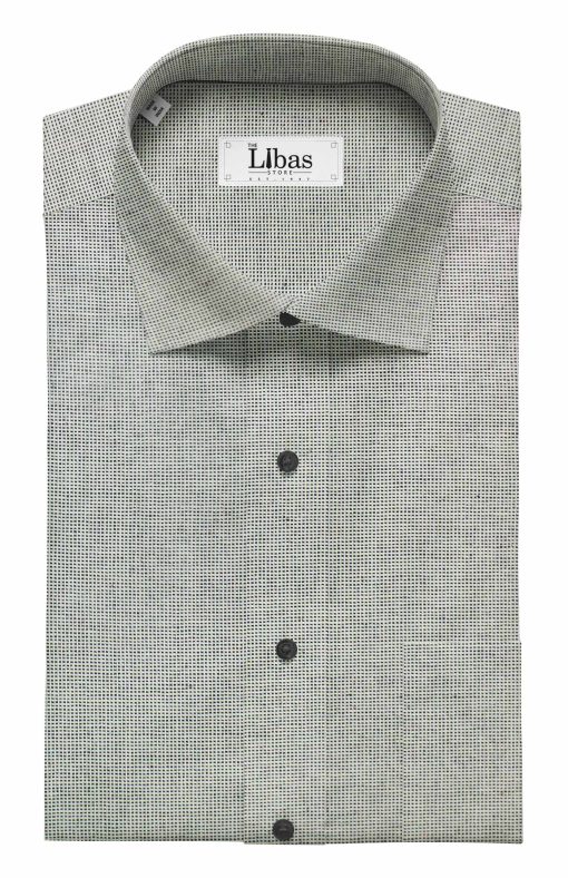 Bombay Rayon Men's 100% Cotton White & Black Structured Shirt Fabric (1.60 M)