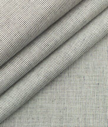 Bombay Rayon Men's 100% Cotton White & Black Structured Shirt Fabric (1.60 M)