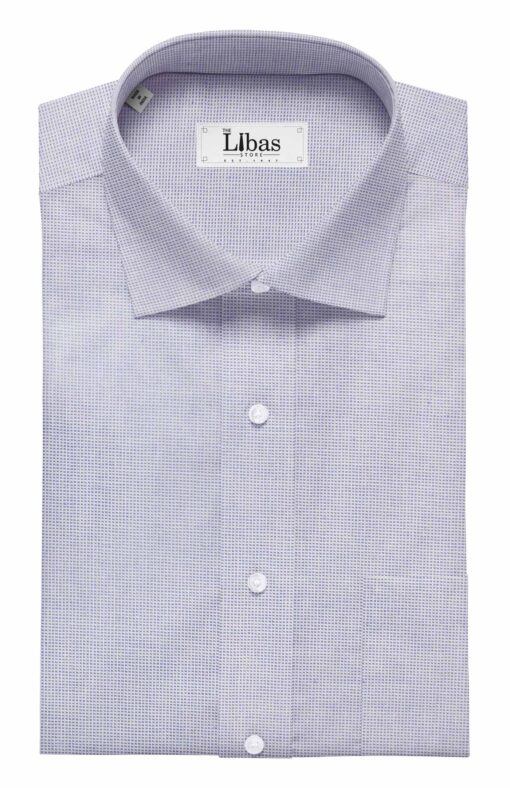 Bombay Rayon Men's 100% Cotton White & Blue Structured Shirt Fabric (1.60 M)