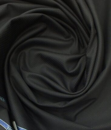 Cadini by Siyaram's Winish Black 100% Supima Cotton Trouser Fabric (Unstitched - 1.30 Mtr)