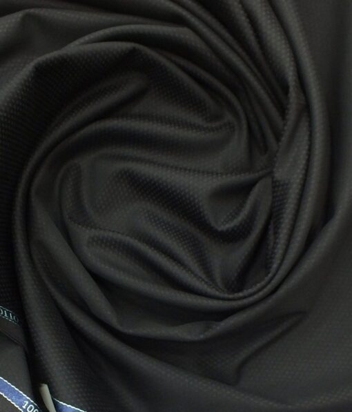 Cadini by Siyaram's Winish Black 100% Supima Cotton Trouser Fabric (Unstitched - 1.30 Mtr)