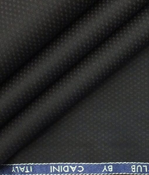 Cadini by Siyaram's Winish Black 100% Supima Cotton Trouser Fabric (Unstitched - 1.30 Mtr)