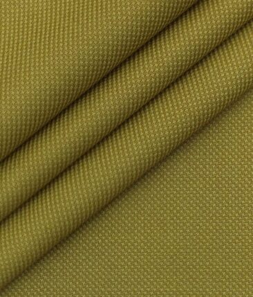 Don & Julio (D&J) Mustard Yellow Structured Terry Rayon Three Piece Suit Fabric (Unstitched - 3.75 Mtr)