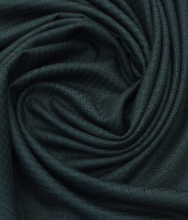 Don & Julio (D&J) Dark Cyan Blue Terry Rayon Self Stripes Three Piece Suit Fabric (Unstitched - 3.75 Mtr)