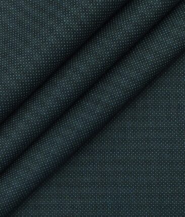 Don & Julio (D&J) Dark Cyan Blue Terry Rayon Self Stripes Three Piece Suit Fabric (Unstitched - 3.75 Mtr)