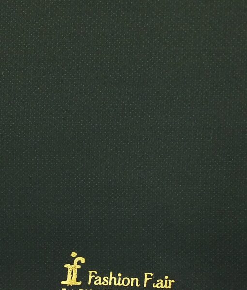 Fashion Flair Dark Green Self Structured Terry Rayon Premium Three Piece Suit Fabric (Unstitched - 3.75 Mtr)