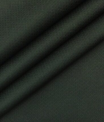 Fashion Flair Dark Green Self Structured Terry Rayon Premium Three Piece Suit Fabric (Unstitched - 3.75 Mtr)