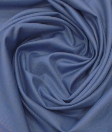 Fashion Flair Dark SkyBlue Broad Checks Terry Rayon Premium Three Piece Suit Fabric (Unstitched - 3.75 Mtr)