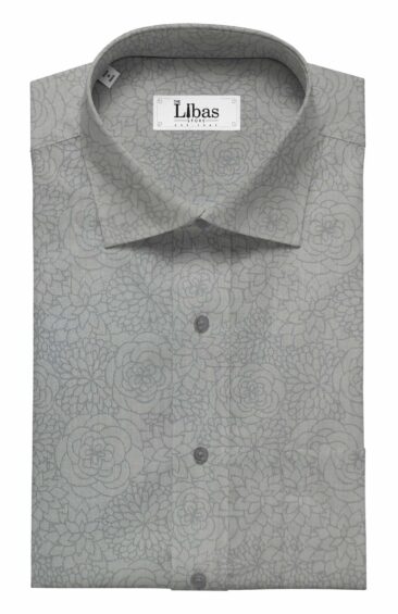 Fabio Rossini Men's Grey 100% Premium Cotton Floral Jacquard Shirt Fabric (1.60 M)