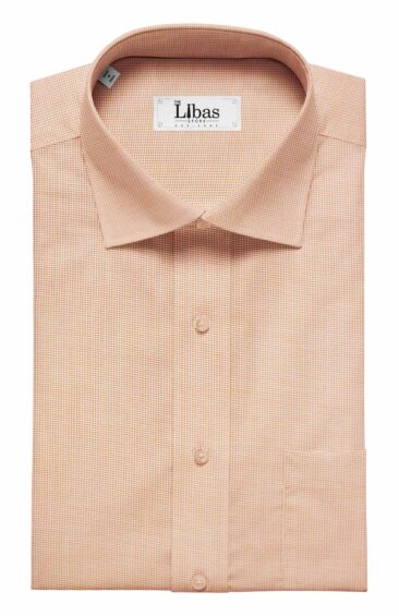 Fabio Rossini Men's Peach 100% Premium Cotton Structured Shirt Fabric (1.60 M)