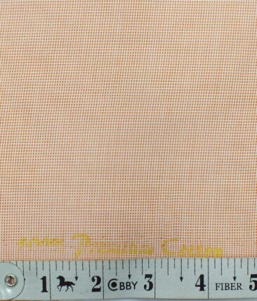 Fabio Rossini Men's Peach 100% Premium Cotton Structured Shirt Fabric (1.60 M)