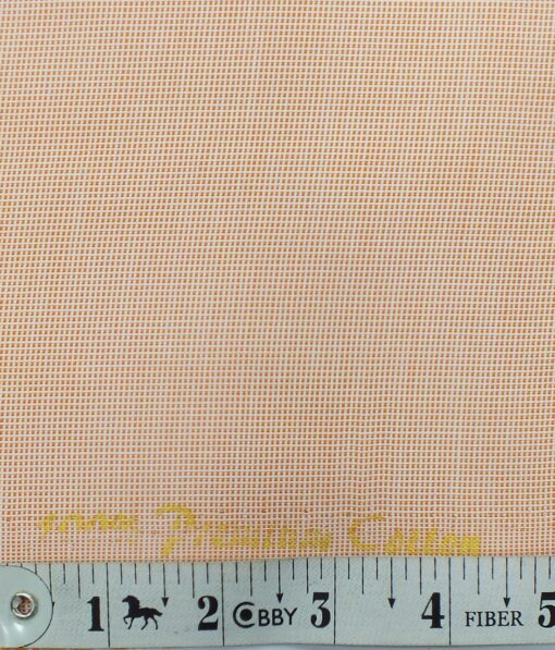 Fabio Rossini Men's Peach 100% Premium Cotton Structured Shirt Fabric (1.60 M)