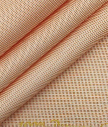 Fabio Rossini Men's Peach 100% Premium Cotton Structured Shirt Fabric (1.60 M)