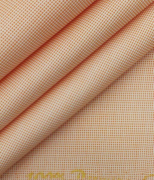 Fabio Rossini Men's Peach 100% Premium Cotton Structured Shirt Fabric (1.60 M)
