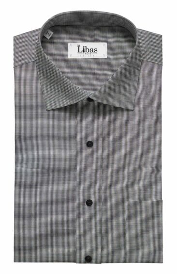 Fabio Rossini Men's White & Black 100% Premium Cotton Structured Shirt Fabric (1.60 M)