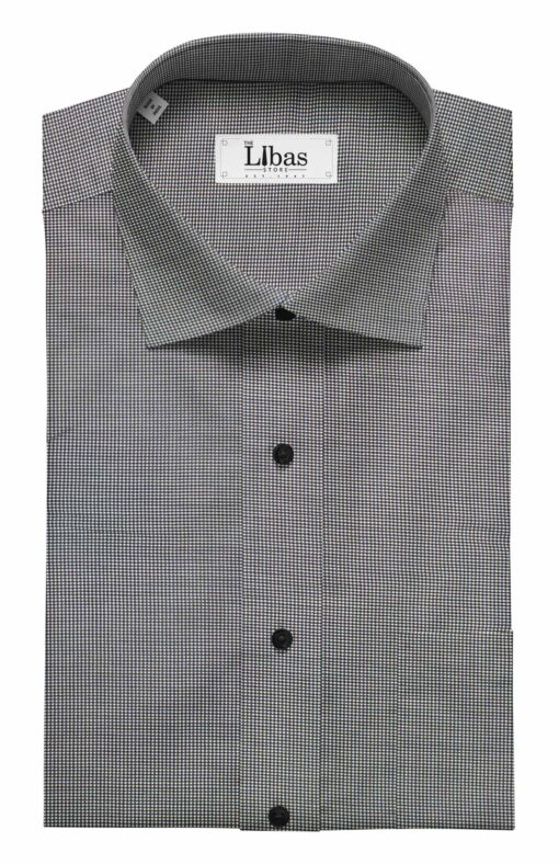 Fabio Rossini Men's White & Black 100% Premium Cotton Structured Shirt Fabric (1.60 M)