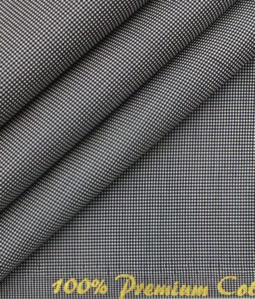 Fabio Rossini Men's White & Black 100% Premium Cotton Structured Shirt Fabric (1.60 M)