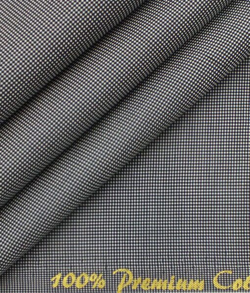 Fabio Rossini Men's White & Black 100% Premium Cotton Structured Shirt Fabric (1.60 M)