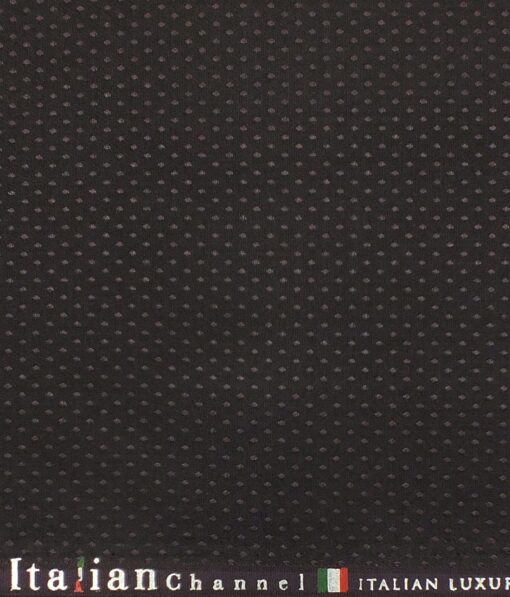 Italian Channel Dark Wine Dobby Structured Terry Rayon Premium Three Piece Suit Fabric (Unstitched - 3.75 Mtr)