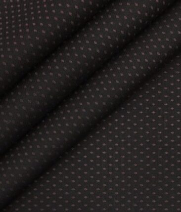 Italian Channel Dark Wine Dobby Structured Terry Rayon Premium Three Piece Suit Fabric (Unstitched - 3.75 Mtr)