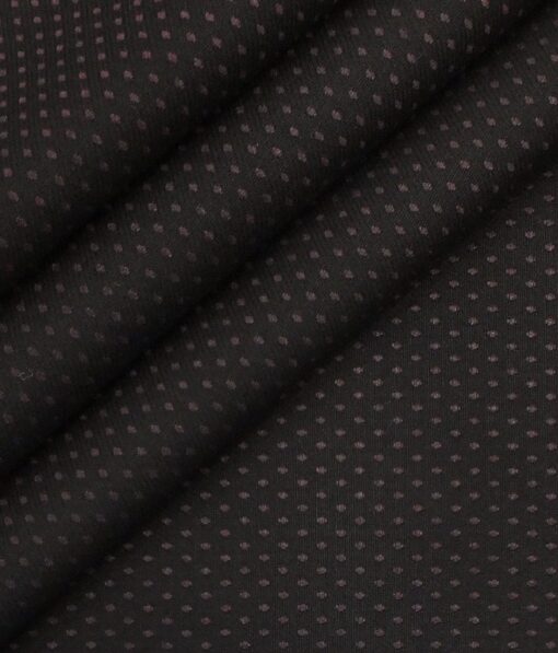 Italian Channel Dark Wine Dobby Structured Terry Rayon Premium Three Piece Suit Fabric (Unstitched - 3.75 Mtr)