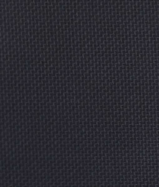 Mark & Peanni Dark Royal Blue Structured Weave Terry Rayon Premium Three Piece Suit Fabric (Unstitched - 3.75 Mtr)