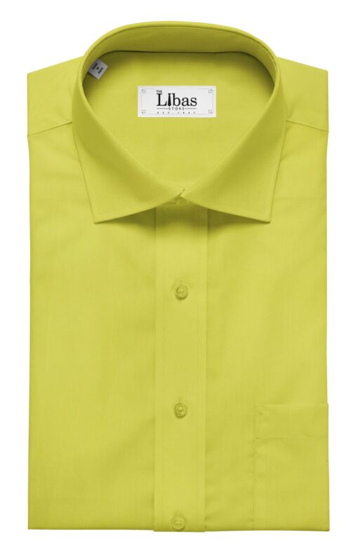 Nemesis Men's Blonde Yellow 100% Egyptian Giza Cotton Satin Weave Shirt Fabric (1.60 M)