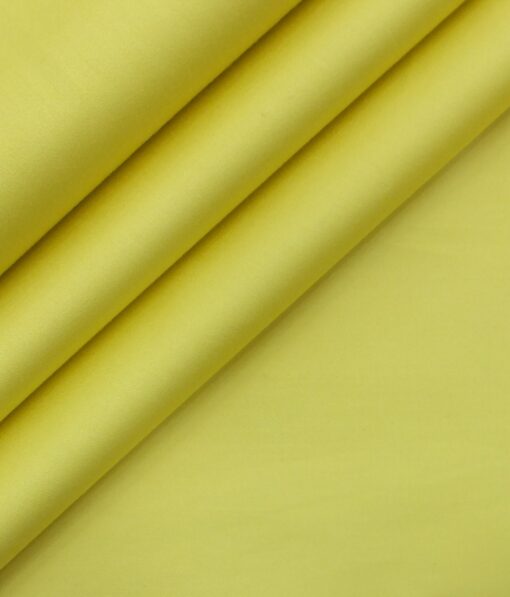 Nemesis Men's Blonde Yellow 100% Egyptian Giza Cotton Satin Weave Shirt Fabric (1.60 M)