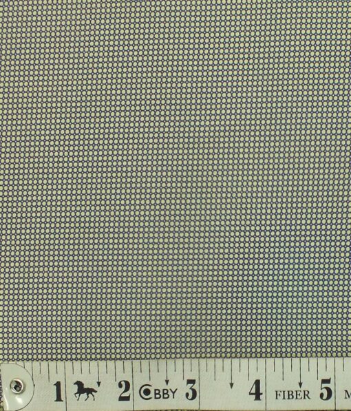 Nemesis Men's Light Brown 100% Egyptian Giza Cotton Blue Circle Print Shirt Fabric (1.60 M)