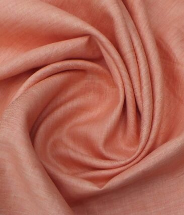 Nemesis Peach 100% Super Luxury Irish Linen Self Design Two Piece Suit Fabric (3.00 M)