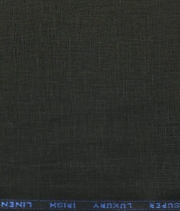 Nemesis Jet Black 100% Super Luxury Irish Linen Self Design Trouser Fabric (1.30 M)