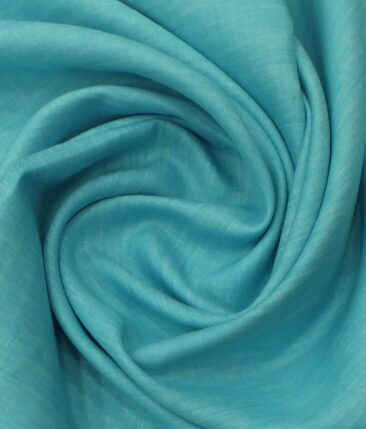 Solino Arctic Blue 100% Euro Linen 60 LEA Self Design Two Piece Suit Fabric (3.00 M)