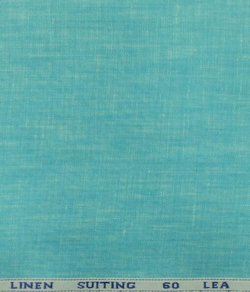 Solino Arctic Blue 100% Euro Linen 60 LEA Self Design Two Piece Suit Fabric (3.00 M)