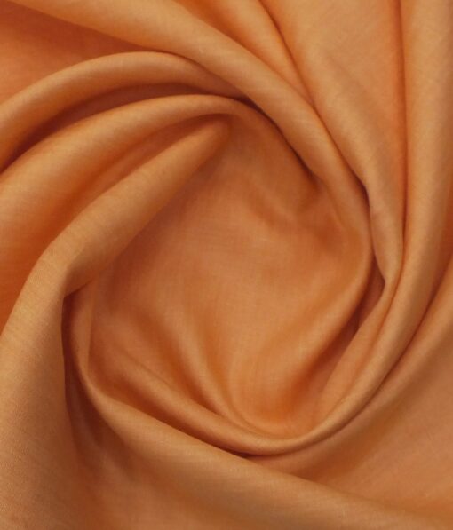 Solino Bright Orange 100% Euro Linen 60 LEA Self Design Two Piece Suit Fabric (3.00 M)