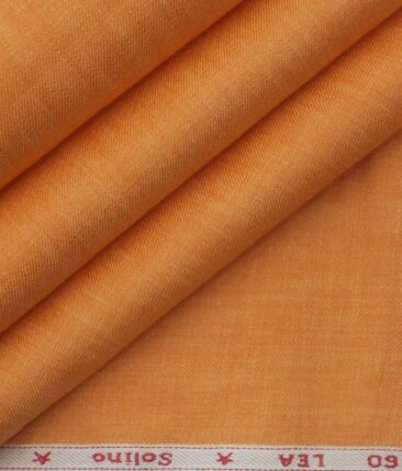 Solino Bright Orange 100% Euro Linen 60 LEA Self Design Two Piece Suit Fabric (3.00 M)