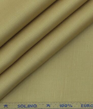 Solino Beige 50% Cotton 50% Linen Self Trouser Fabric (Unstitched - 1.30 Mtr)